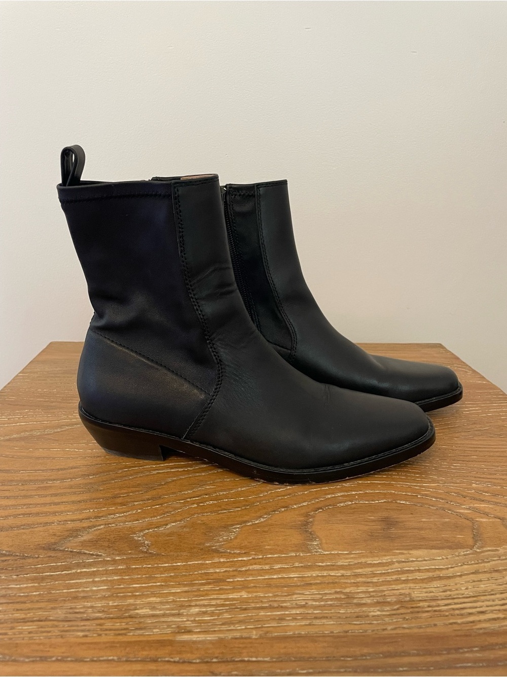 Madewell Idris Leather Western-Inspired Square Toe Ankle Boot